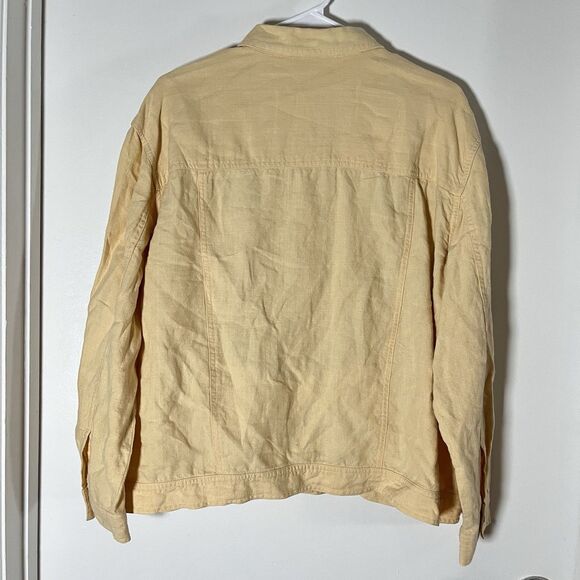 J Jill Elements Jacket Womens 2X Relaxed Fit Button Front 100% Linen - Picture 2 of 8